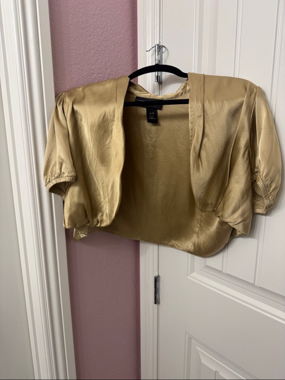Venezia Satin Cropped Bolero in Gold